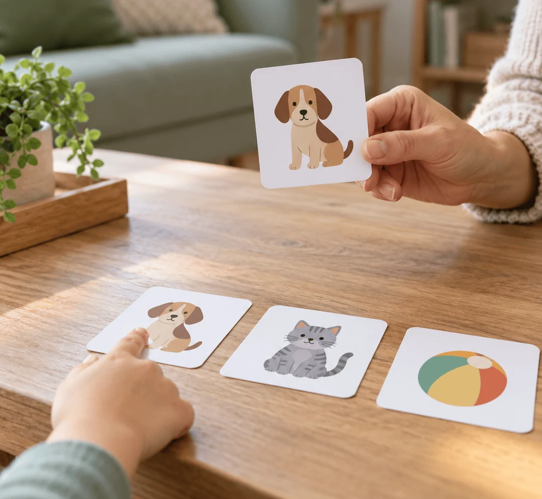 Actividad de igualación con imágenes de animales